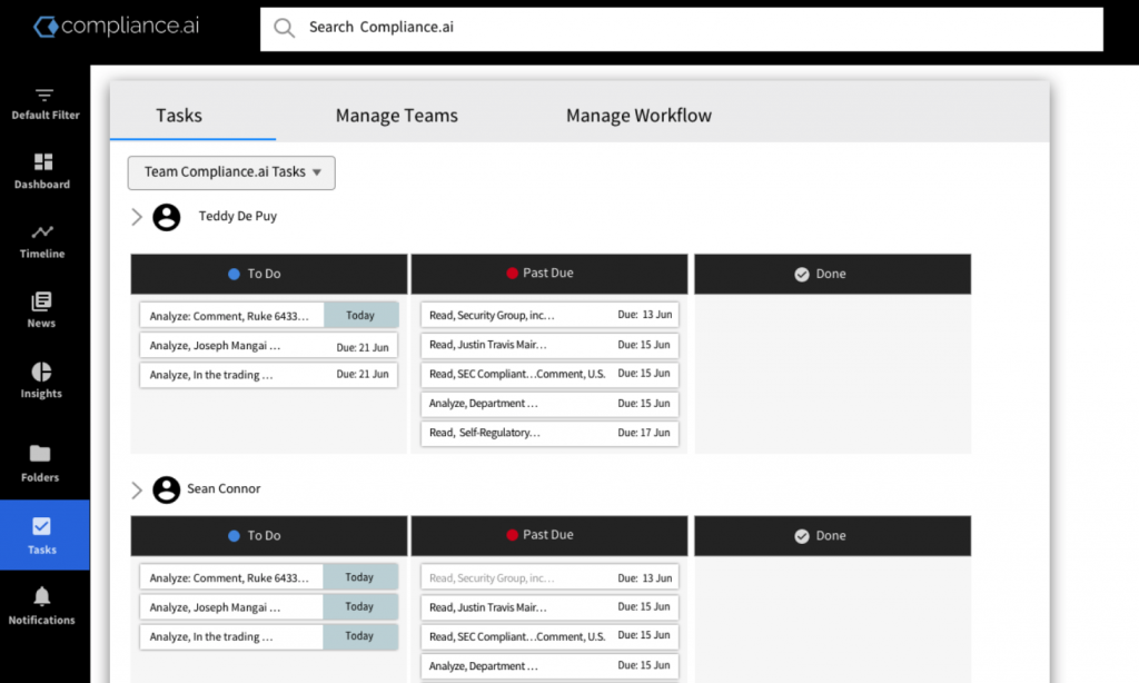 Regtech Automated Workflow solutions