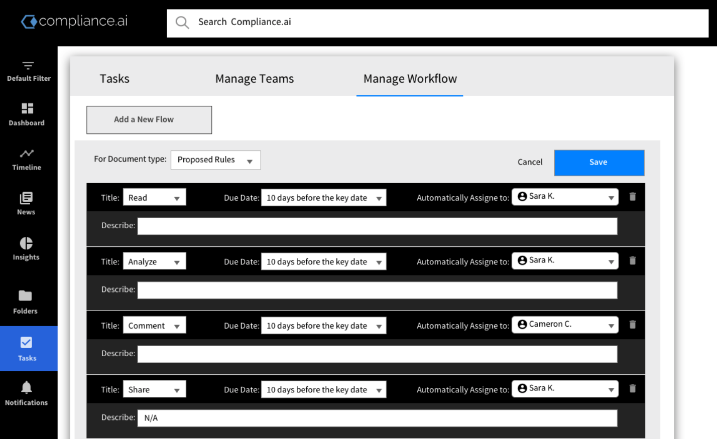 Regtech Automated Workflow solutions