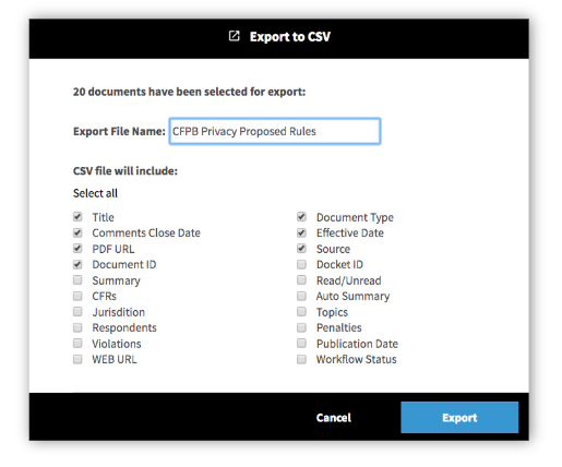 Export to