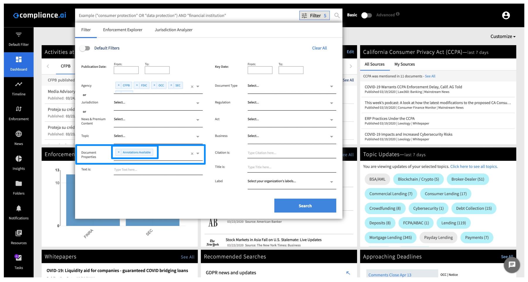 Annotations Available Filter