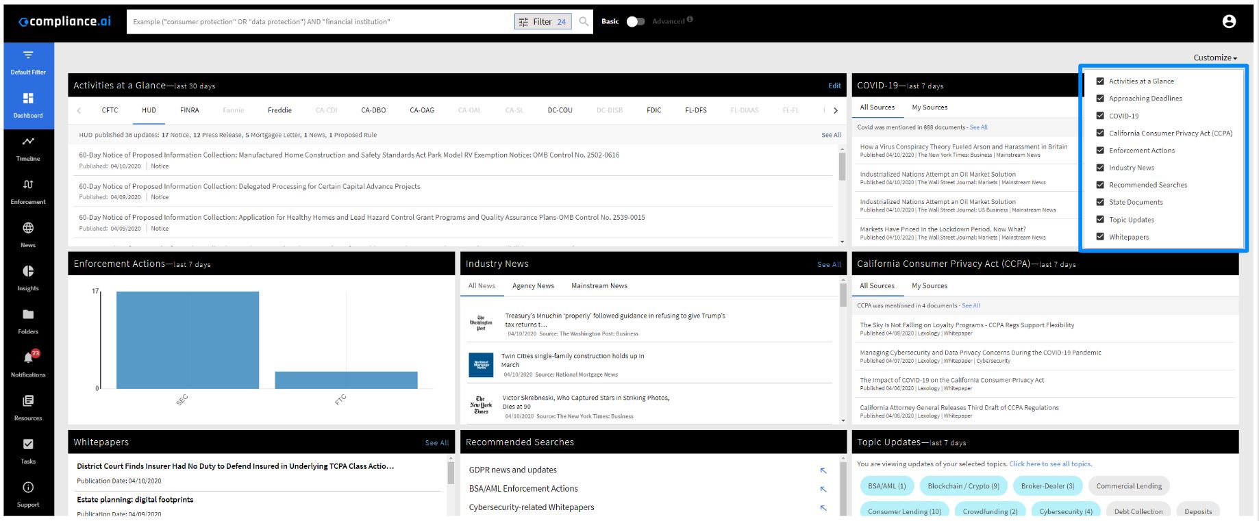 Dashboard Customize