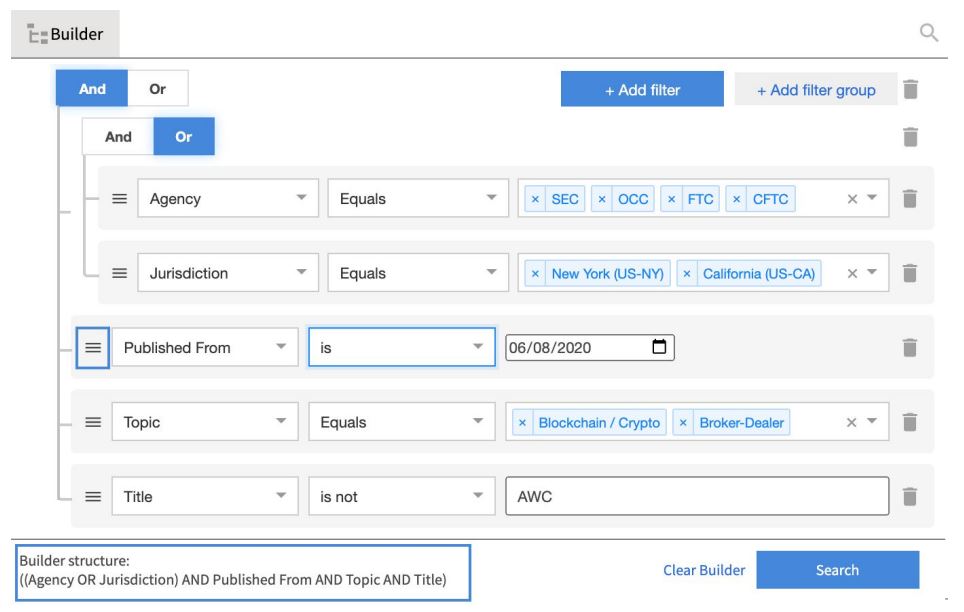 Advanced Search Builder Structure