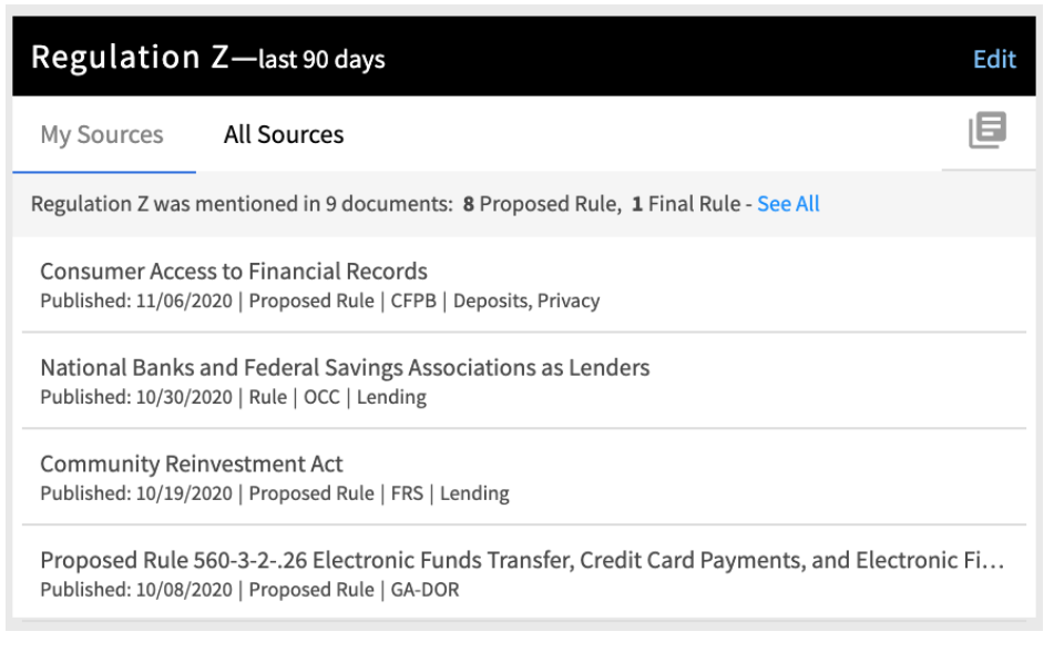 Regulation Widget