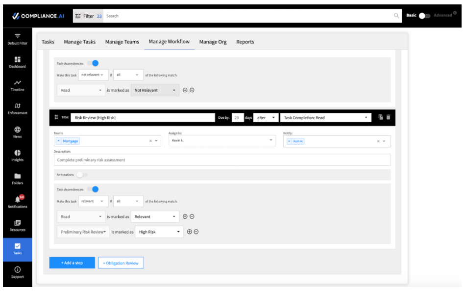 Workflow Relevancy